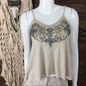 Y2K Hollister boho chic Tank Top with Silver Embellishments